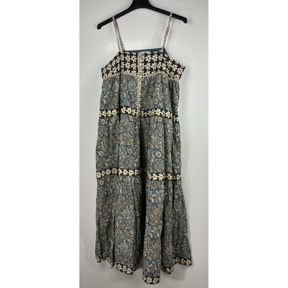 Natural Life Boho Floral Tiered Cotton Maxi Dress Button Front Midi Womens XL - Picture 14 of 14